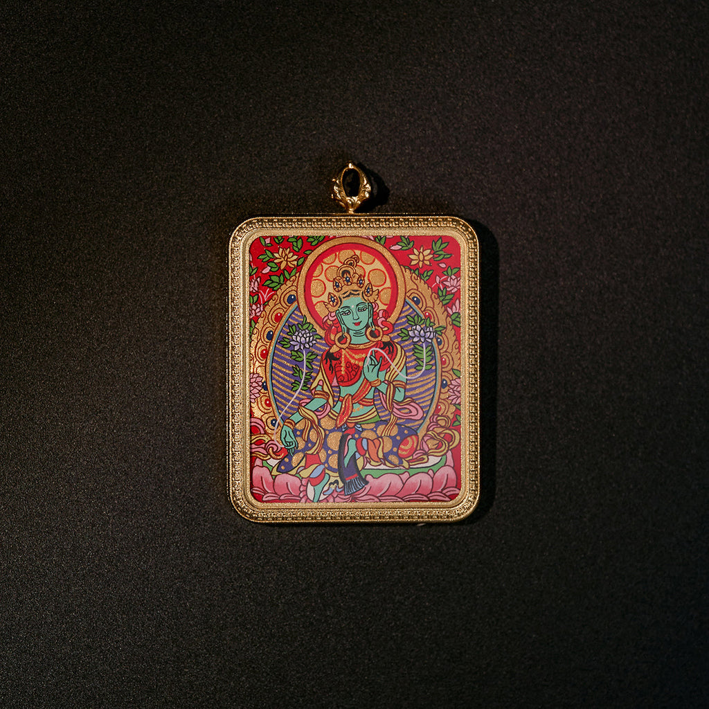 སྒྲོལ་ལྗང་། སྤྱན་རས་གཟིགས། • 绿度母 & 四臂观音 • Green Tara & Avalokiteshvara (Double-sided)