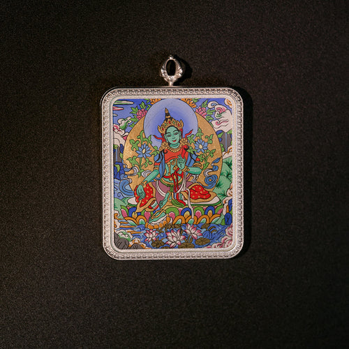 མཐུ་ཆེན་ཐོབ་པ། སྒྲོལ་ལྗང་། • 大势至菩萨 & 绿度母 • 大势至菩萨与绿度母（双面）
