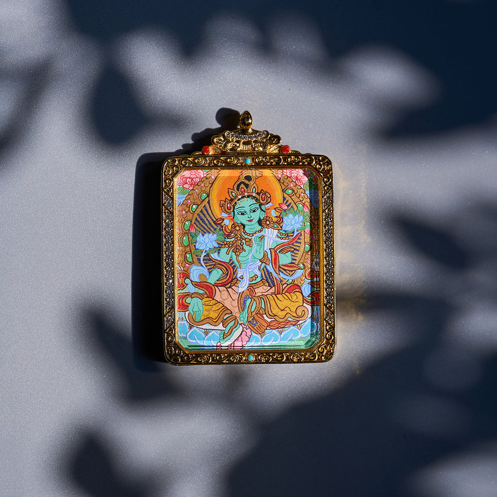 སྒྲོལ་ལྗང་། འོད་དཔག་མེད། • 绿度母 & 阿弥陀佛 • Green Tara & Amitābha