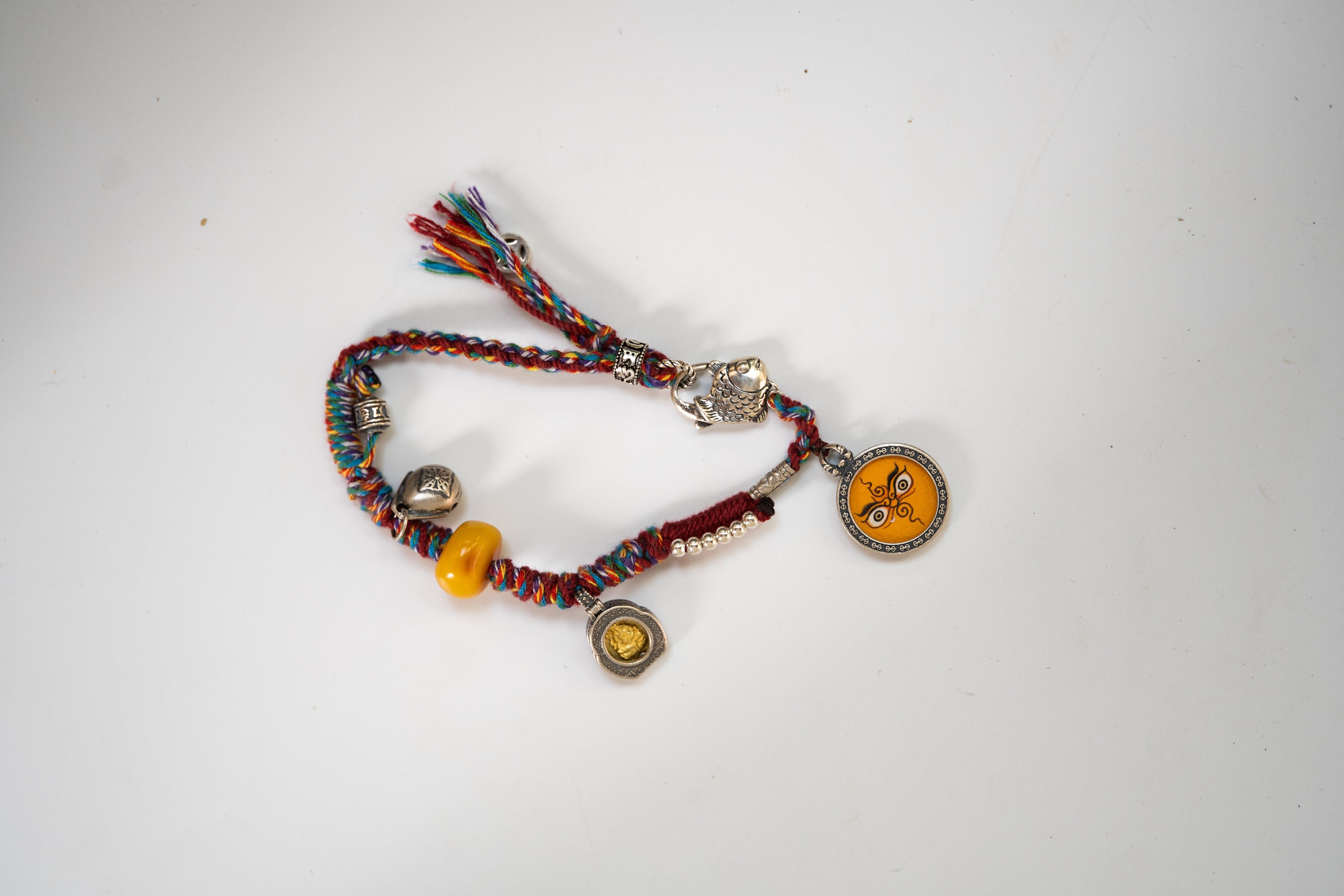 Tibetan Dzambhala - Wealth and Blessing Protection Tibetan Silver Bracelet