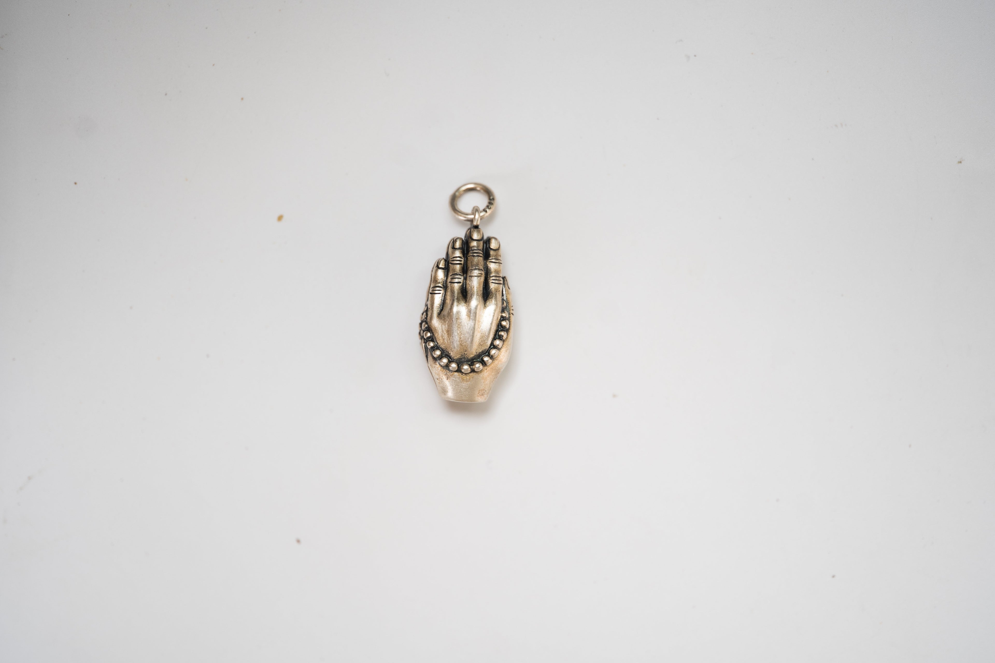 Tibetan Silver Buddha Hand Pendant - Handcrafted 925 Silver Traditional Jewelry