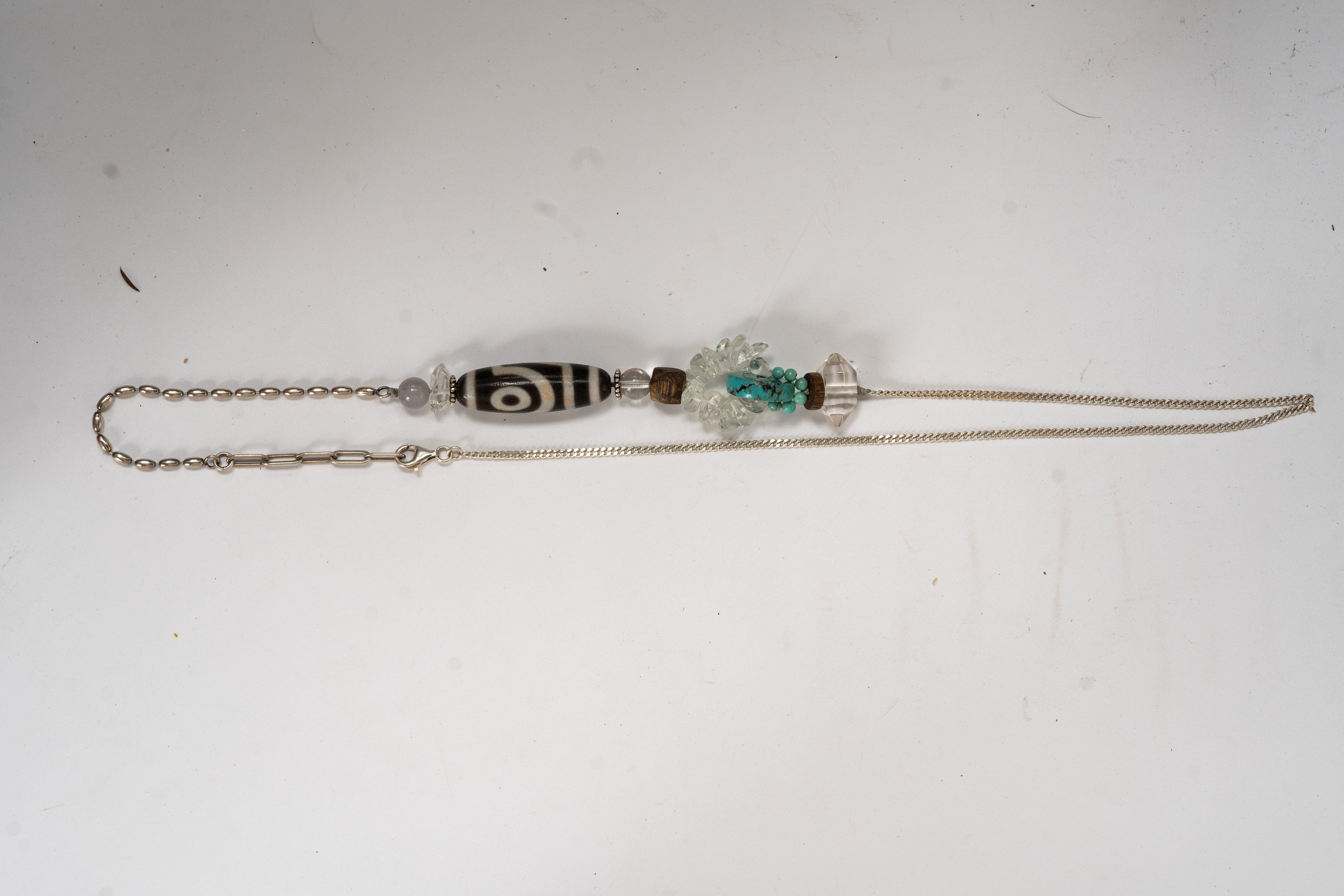 Tibetan Dzi Bead · Wealth Attraction and Evil Dispelling Tibetan Silver Necklace