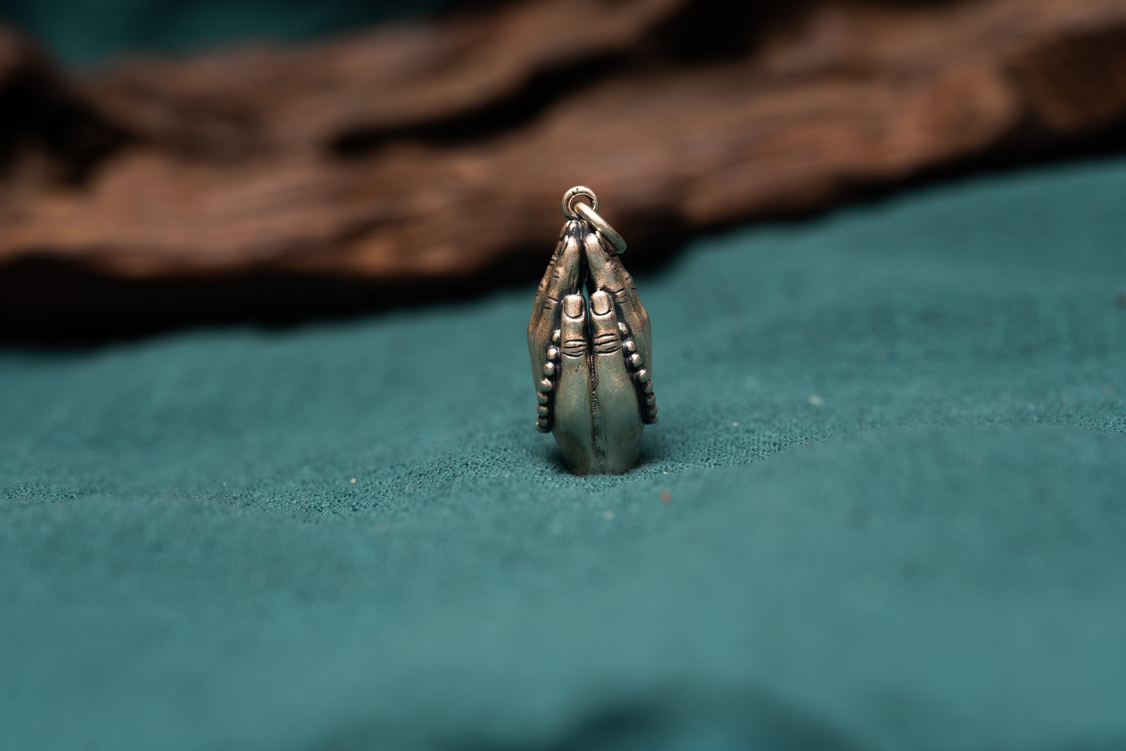 Tibetan Silver Buddha Hand Pendant - Handcrafted 925 Silver Traditional Jewelry
