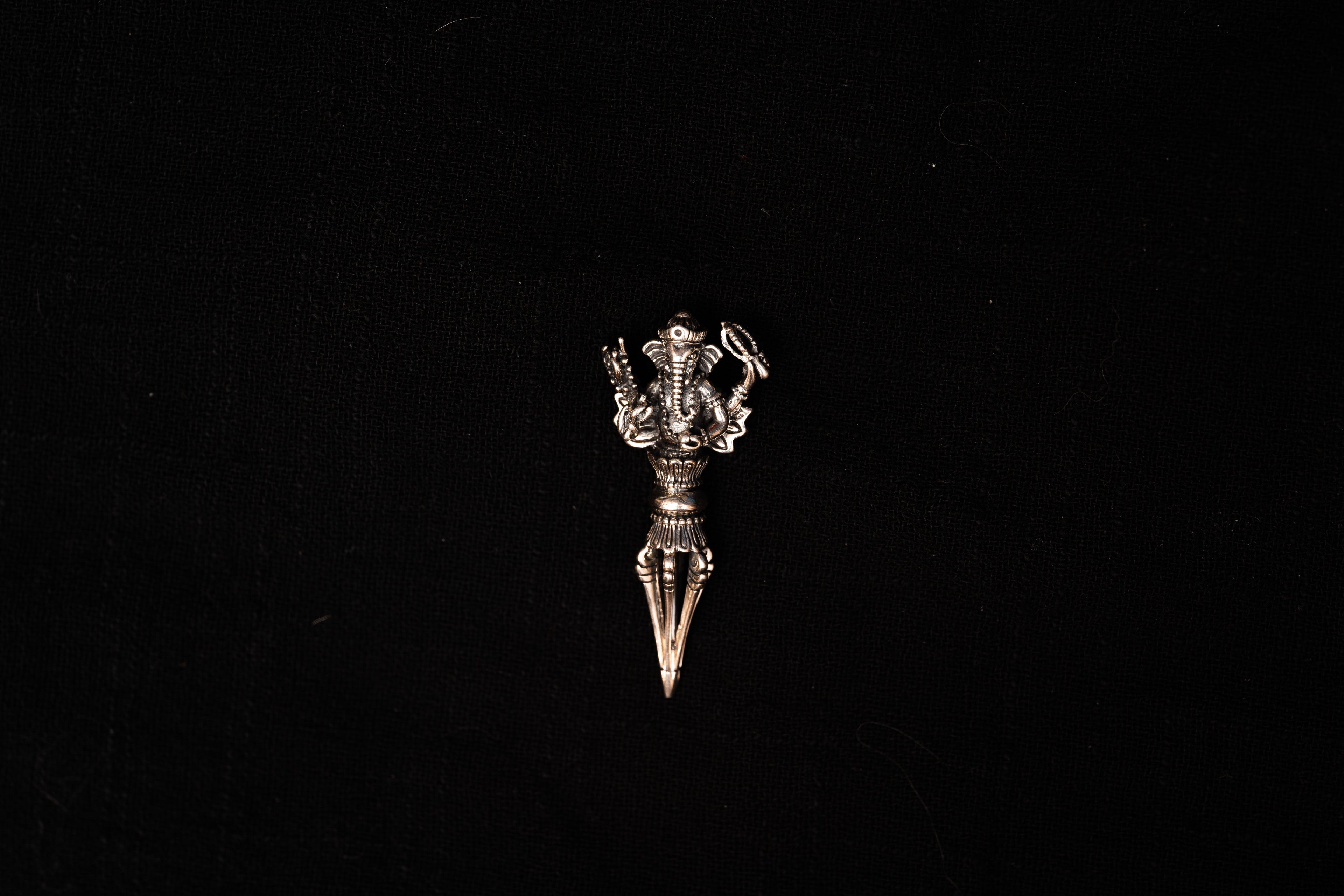 Tibetan Dorje Pendant: Vajra and Protector Eliminating Ignorance in Tibetan Silver