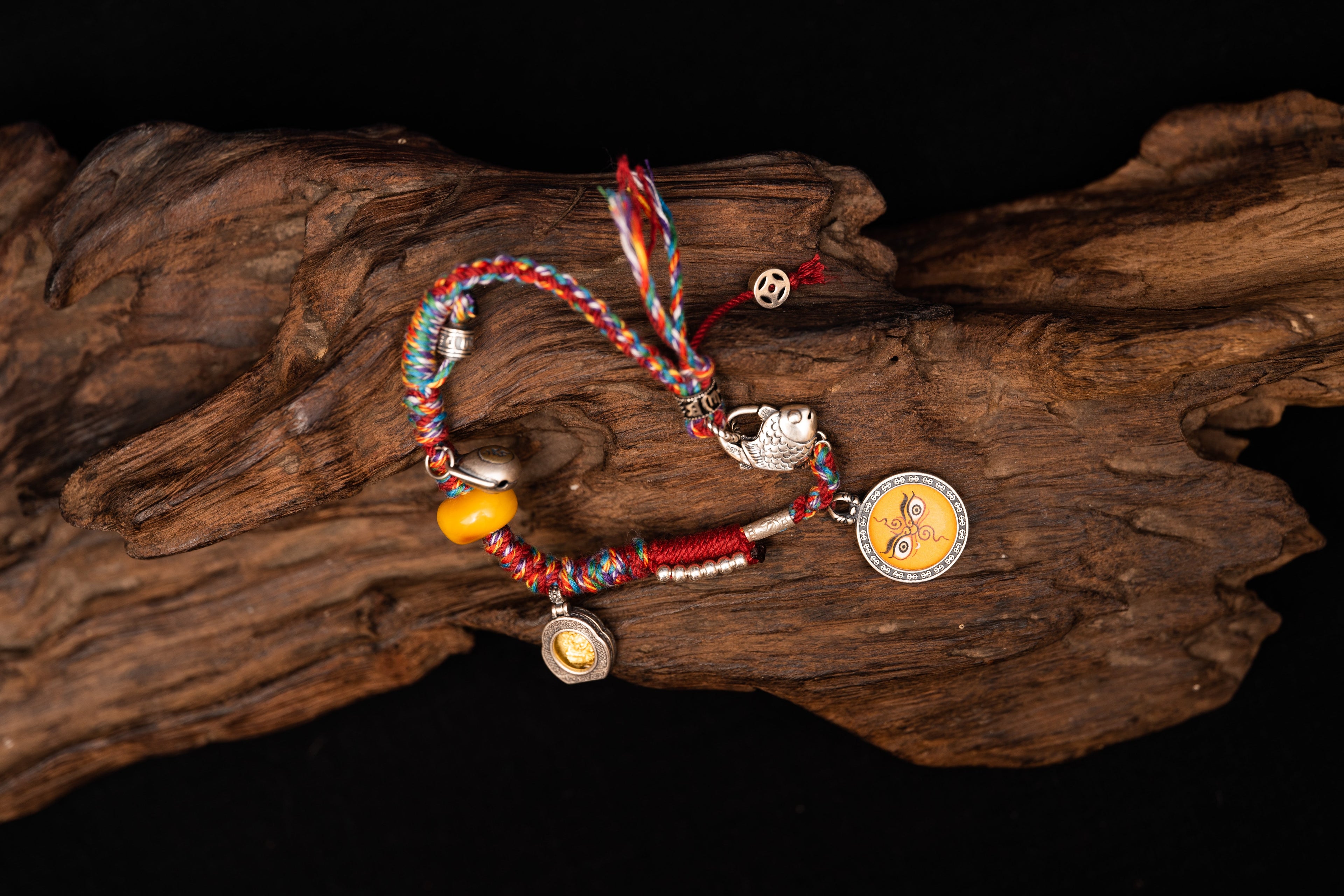 Tibetan Dzambhala - Wealth and Blessing Protection Tibetan Silver Bracelet