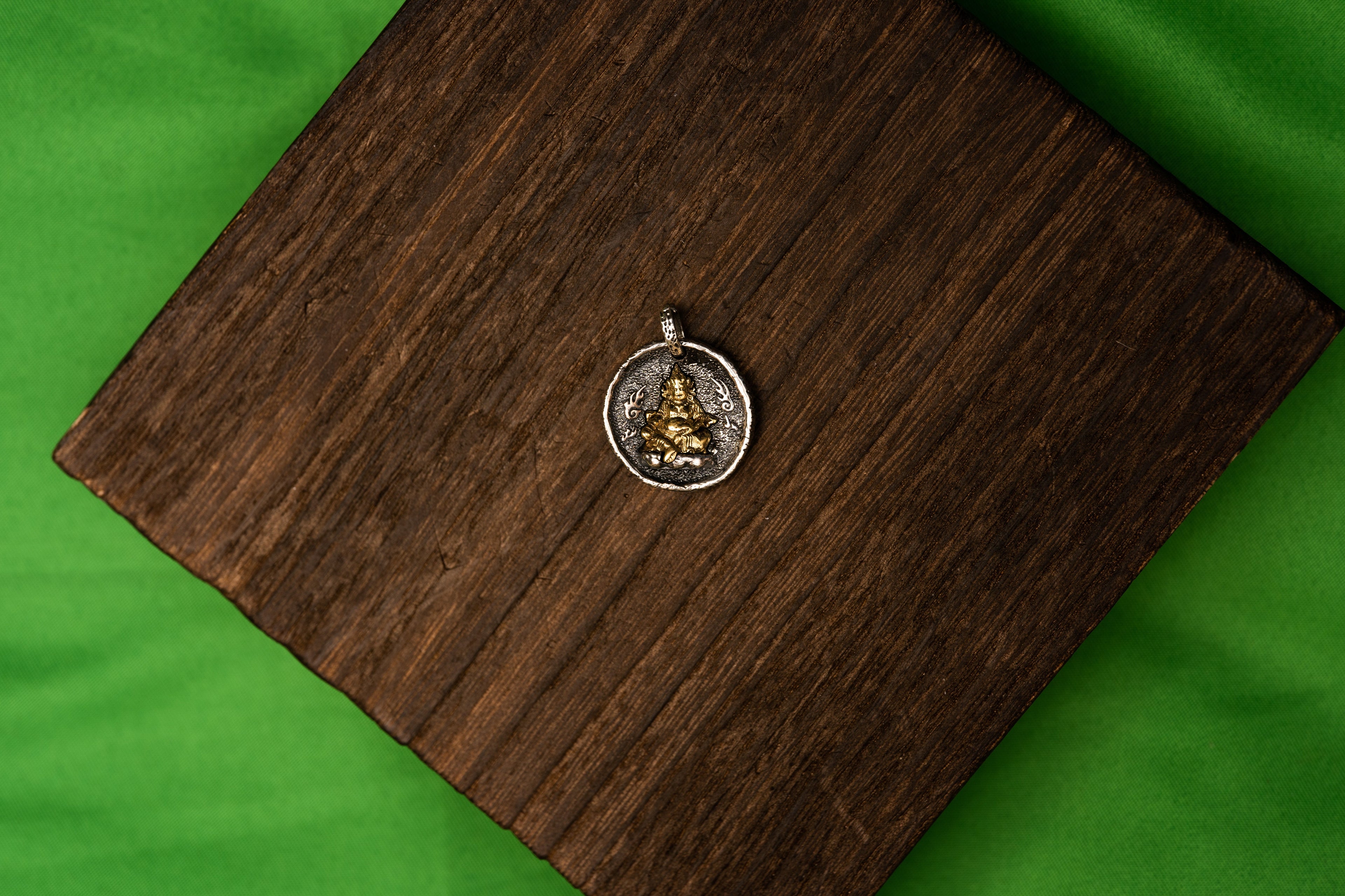 Tibetan Dzambhala - Wealth-Attracting and Blessing Tibetan Silver Pendant
