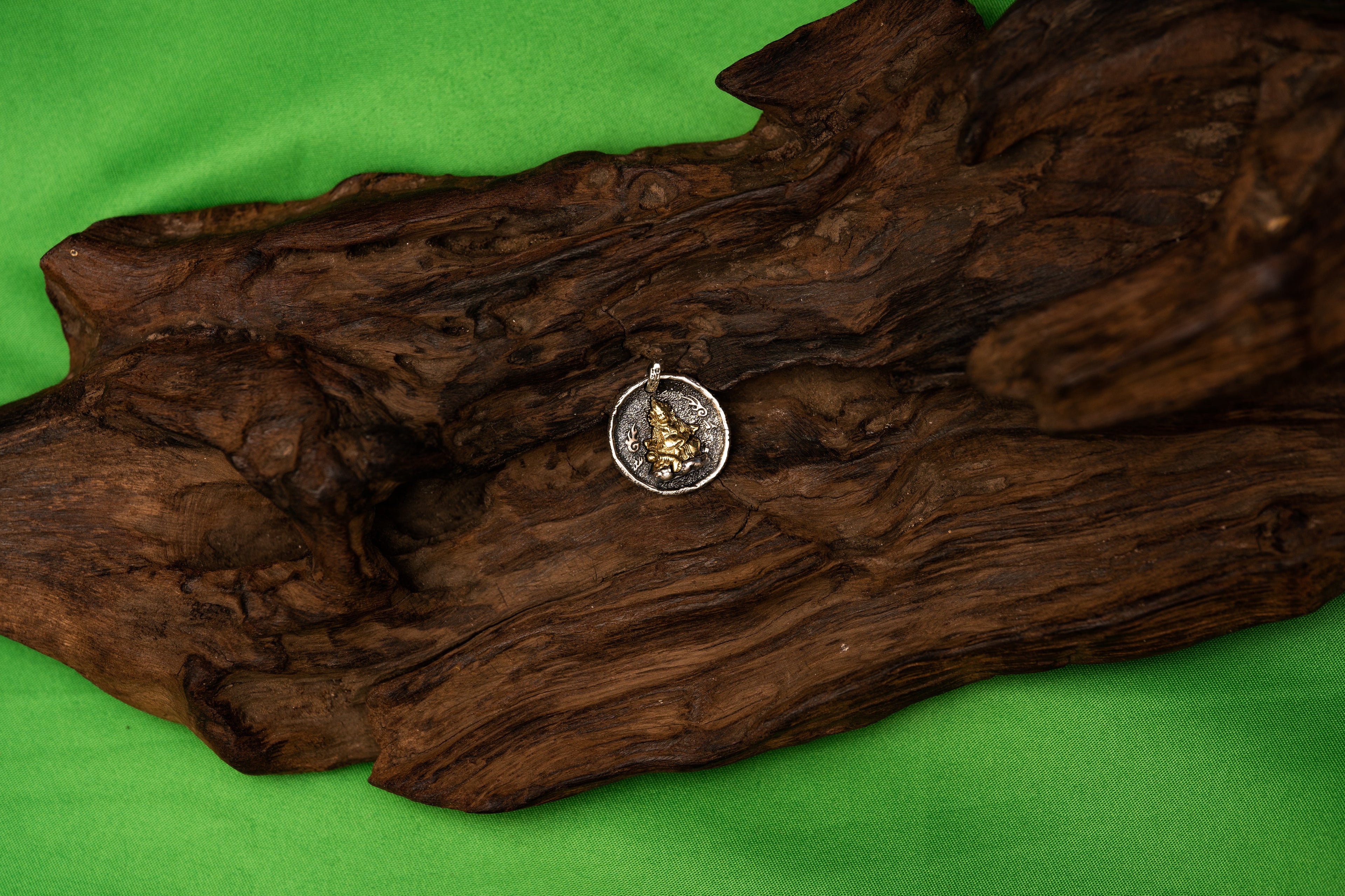 Tibetan Dzambhala - Wealth-Attracting and Blessing Tibetan Silver Pendant